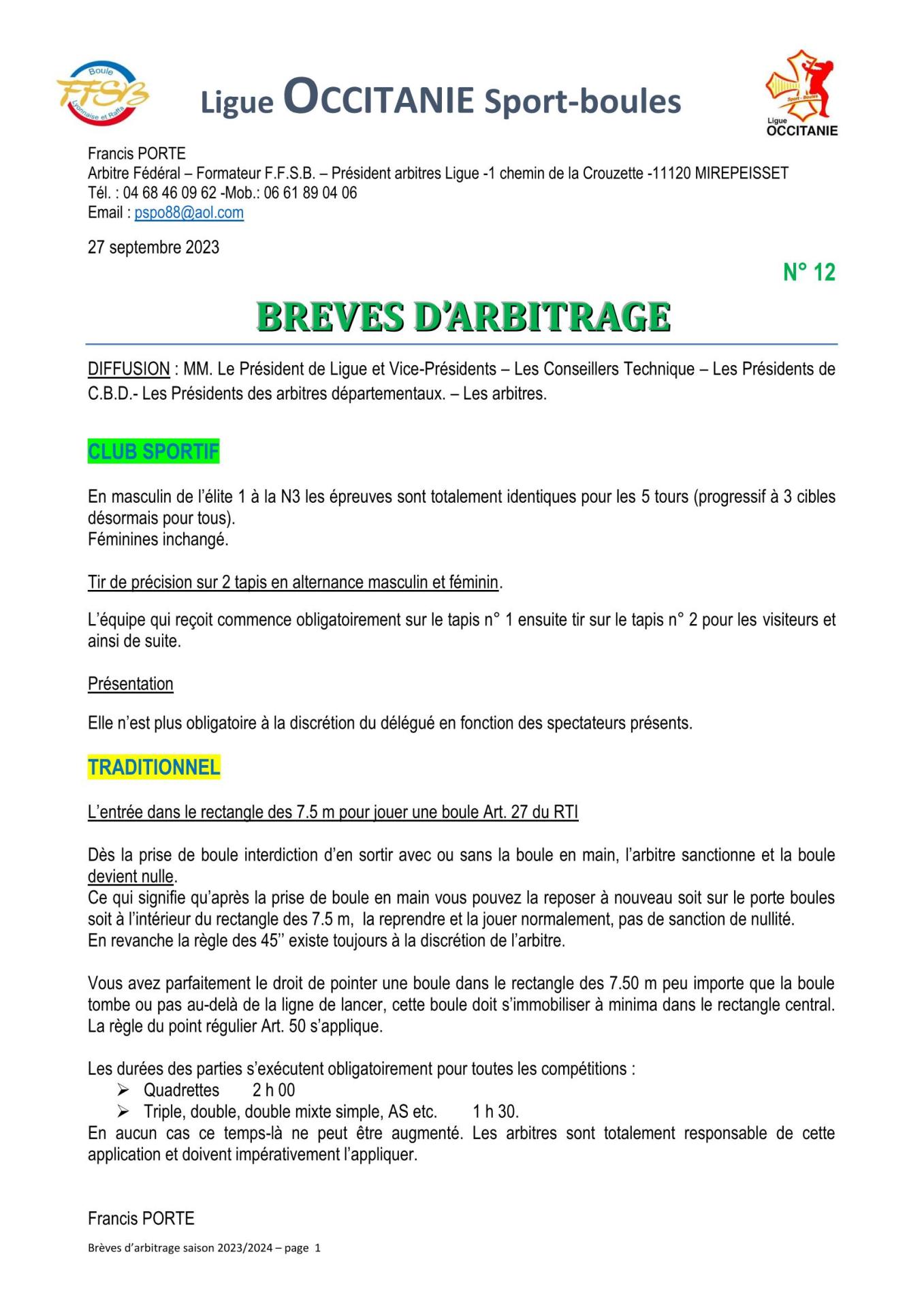 Brèves arbitrage 12