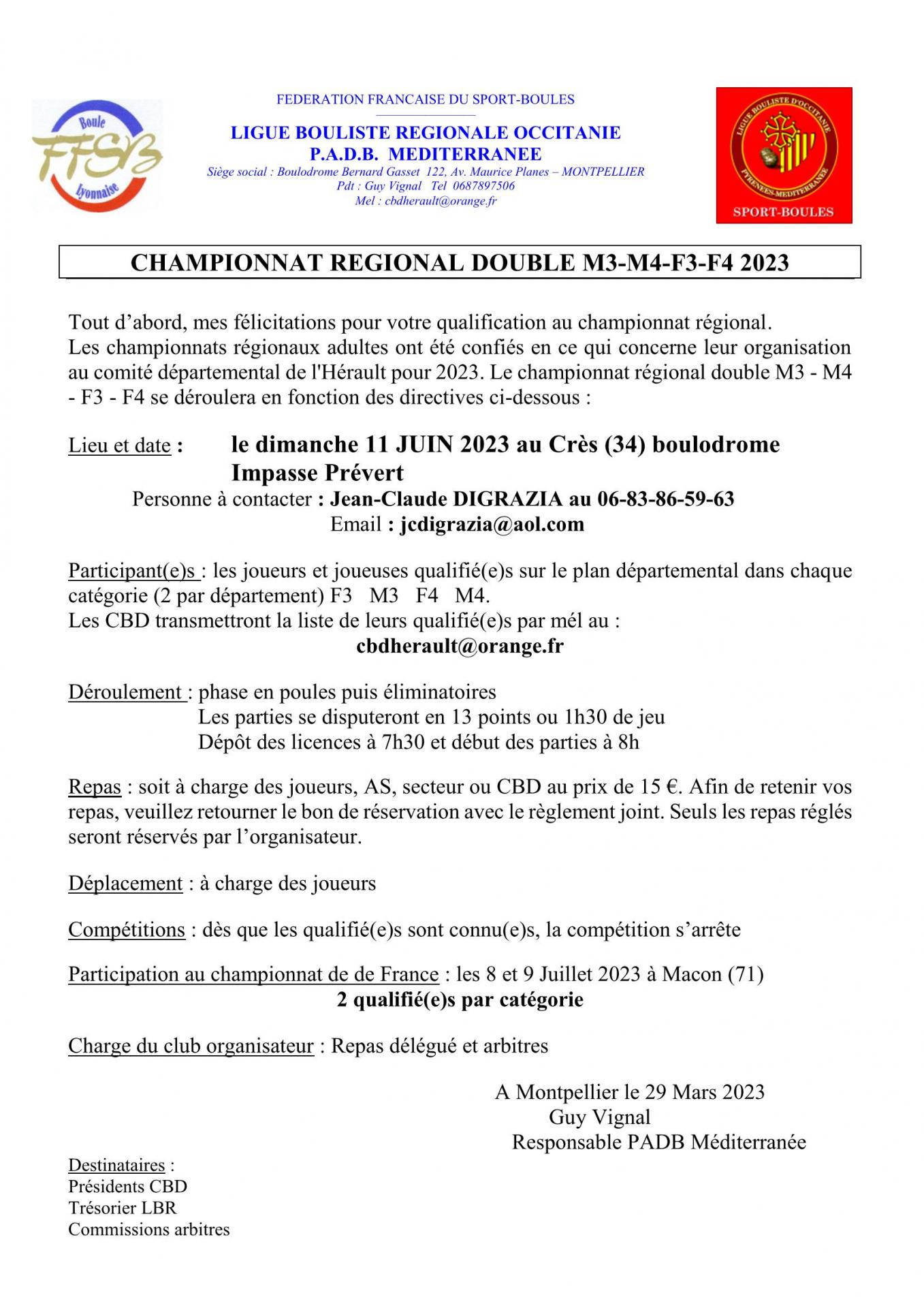 Ch Reg Double M3 - F3 - M4 - F4