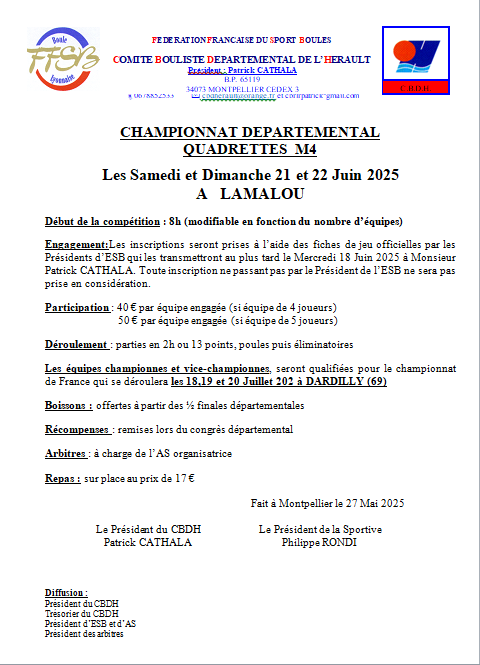 Championnat departemental m4