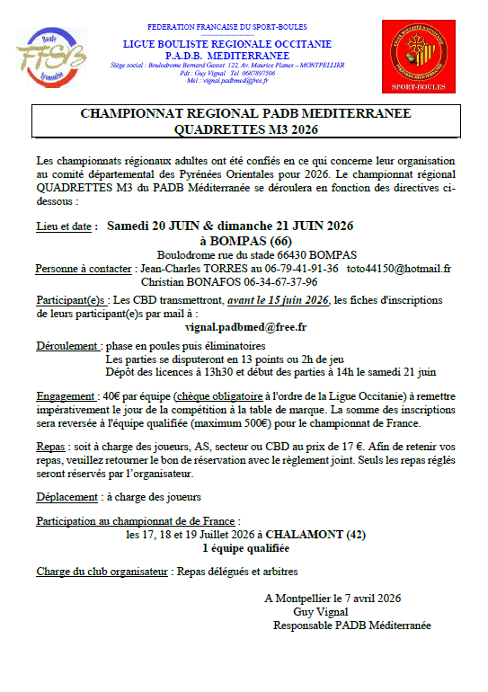 Régional quadrette M3