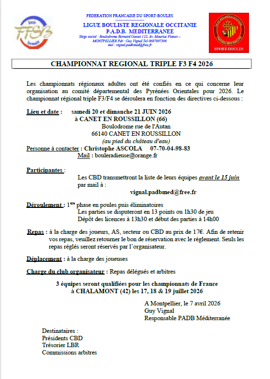 Régional triple F3/F4