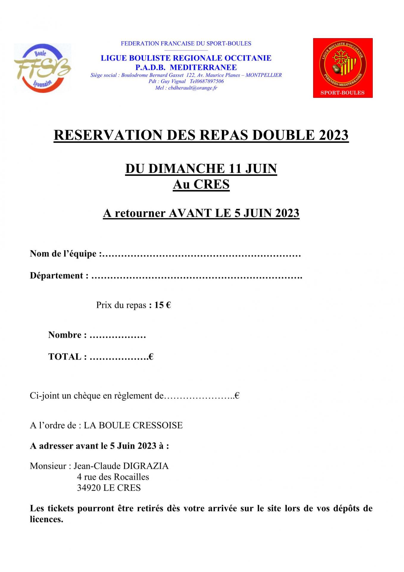 Repas Champ Reg Double